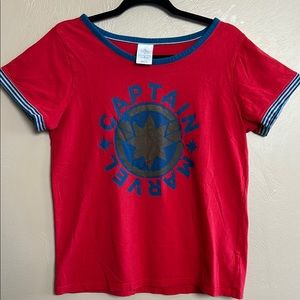 Captain Marvel Disney Japan Red Women’s T- Shirt. Size Medium. Cotton Blend.